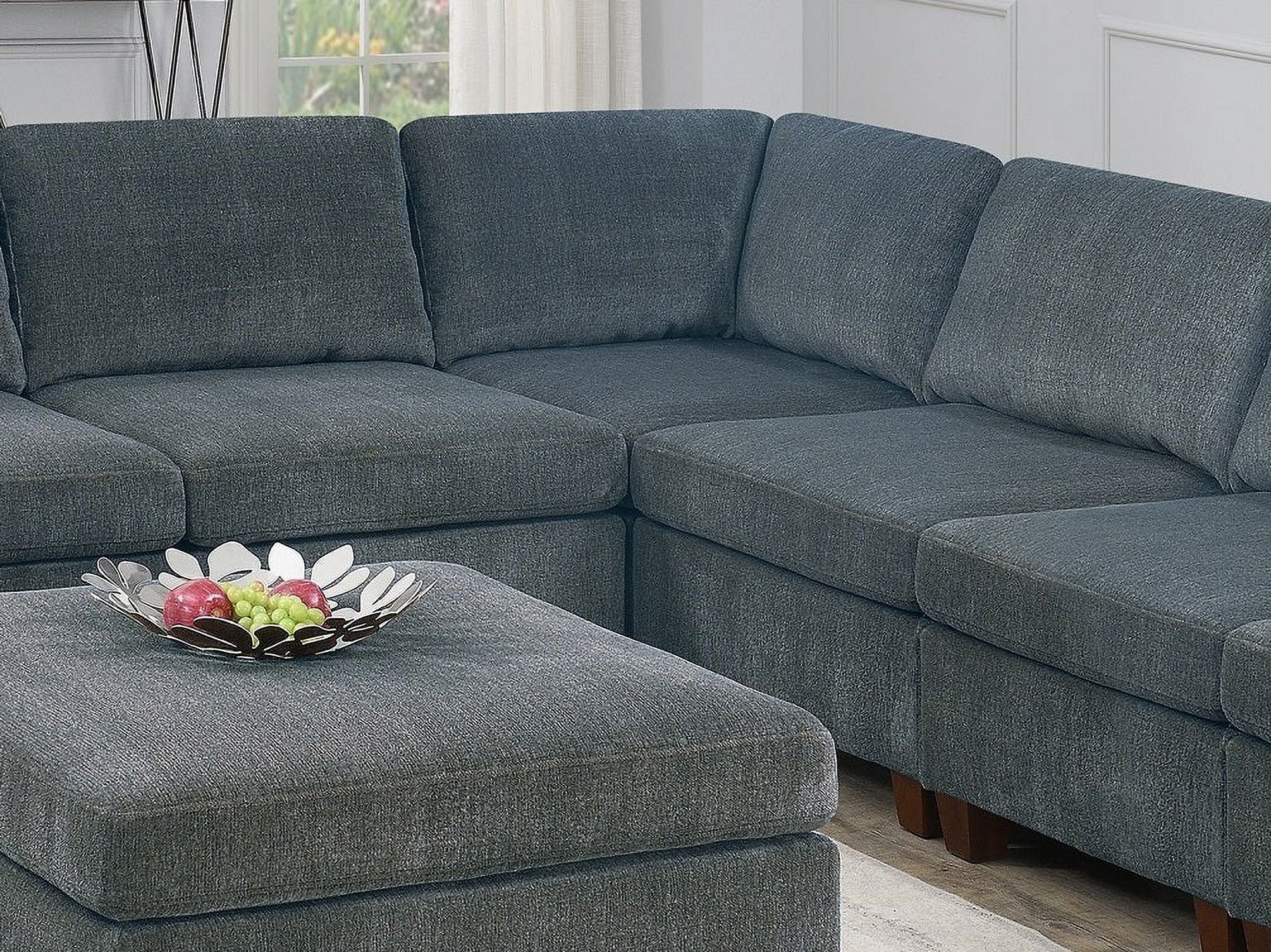 Grey Chenille Modular Sectional 8pc Set Q9640