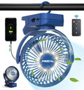 11800 mAh Rechargeable Battery Operated Camping Fan with LED Light and Clips O89809