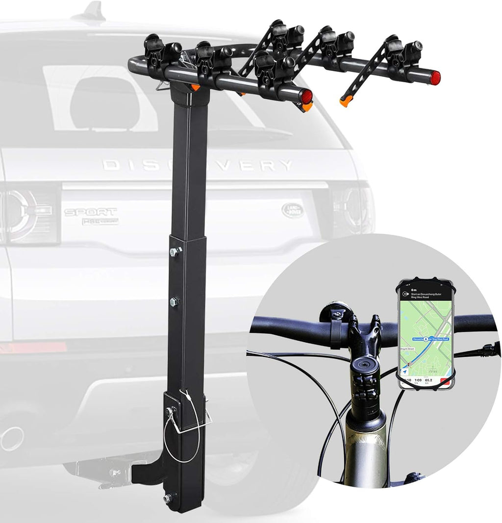 Bicycle Car Rack Bike Hitch Rack Double Foldable Bike Carrier Rack with 2'' Hitch Receiver, 4-Bike, Pack of 2 Q9171