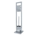 Polished Chrome Pedestal Toilet Paper Holder with Toilet Brush Holder F72429