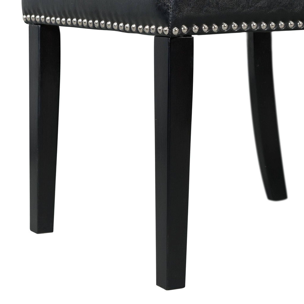 Black Faux Leather Side Chair Set G7292
