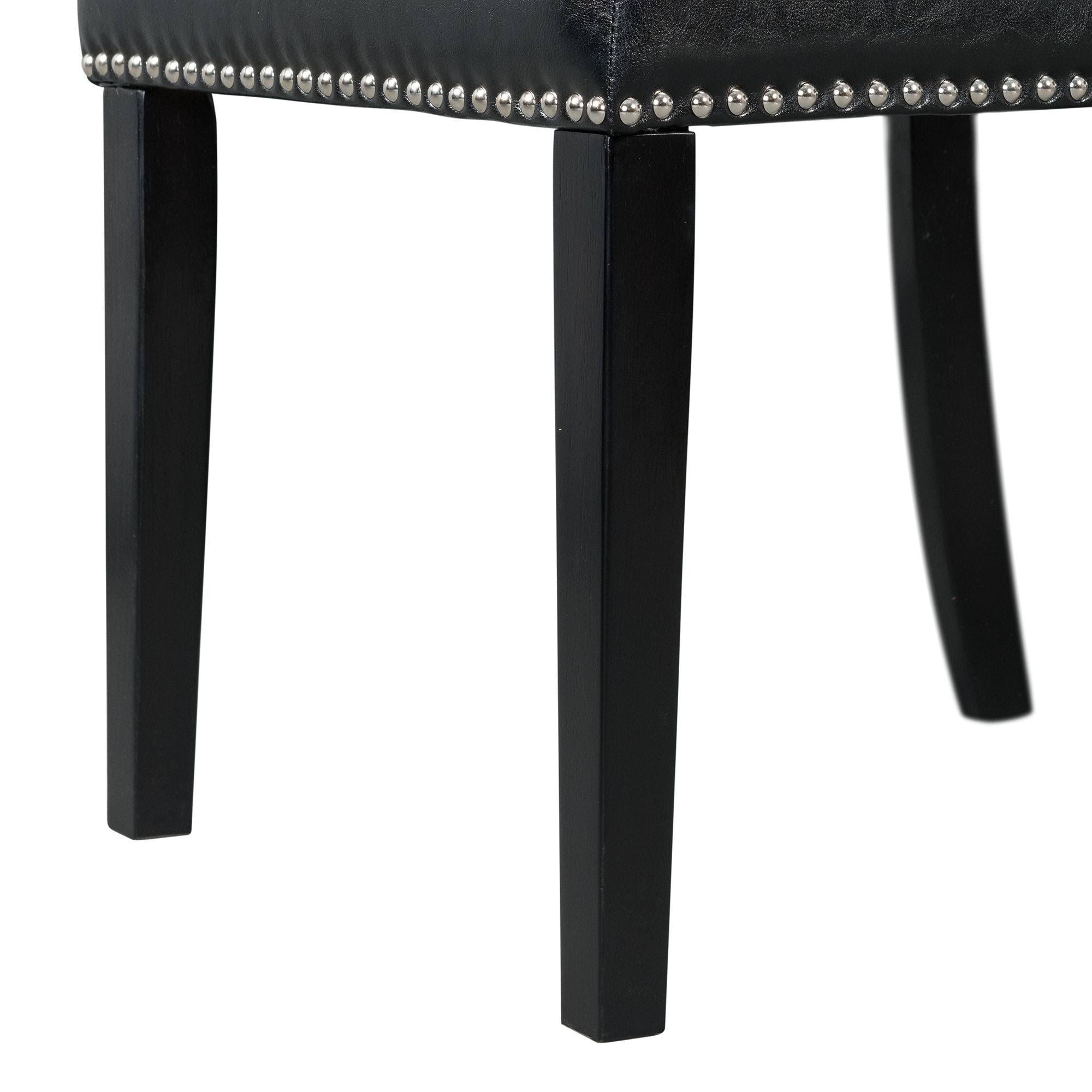 Black Faux Leather Side Chair Set G7292