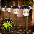 8 Pack Solar Pathway Lights Outdoor Garden Stake Glass Stainless Steel IP65 Waterproof Black A77240