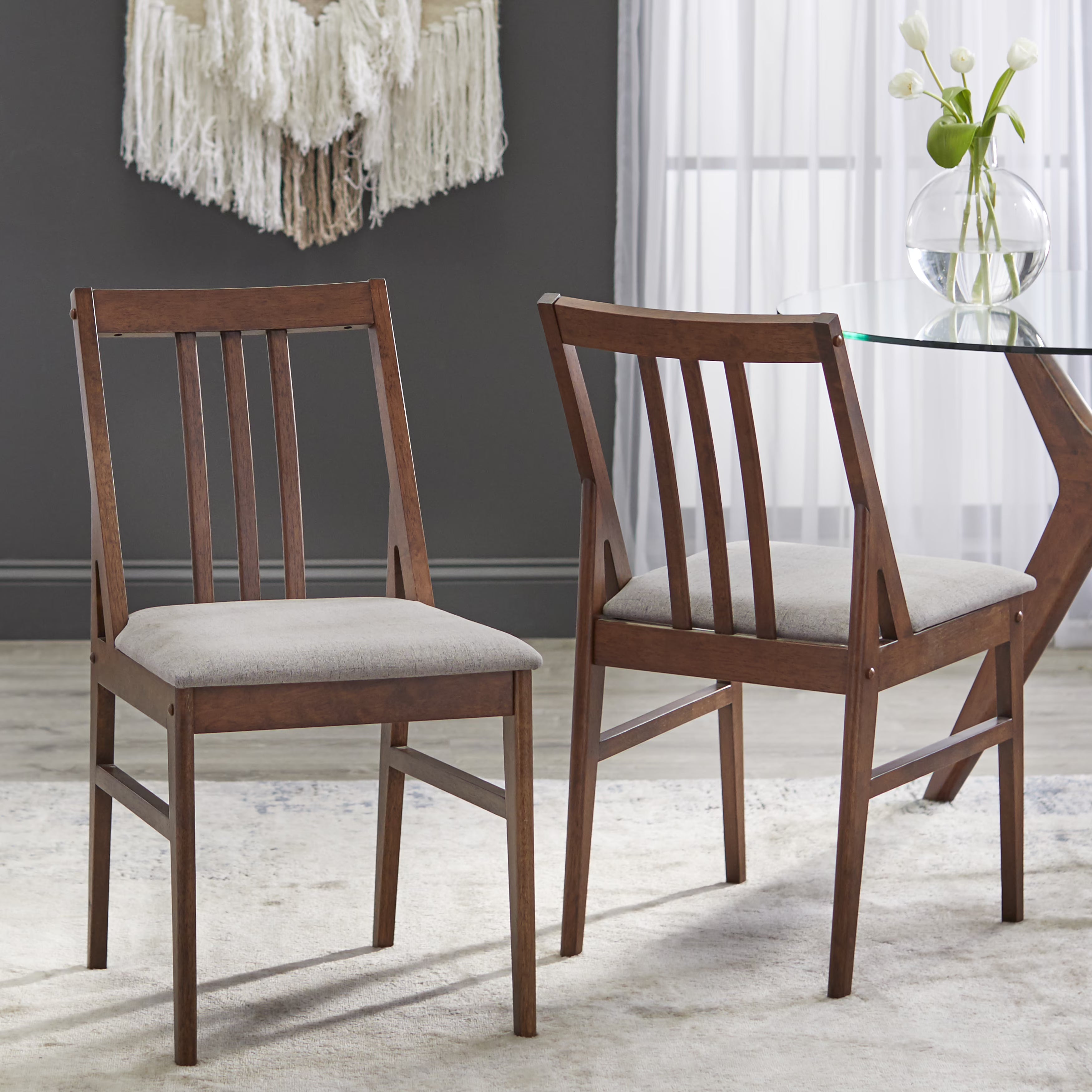 Walnut Dining Chair Set of 2 I926