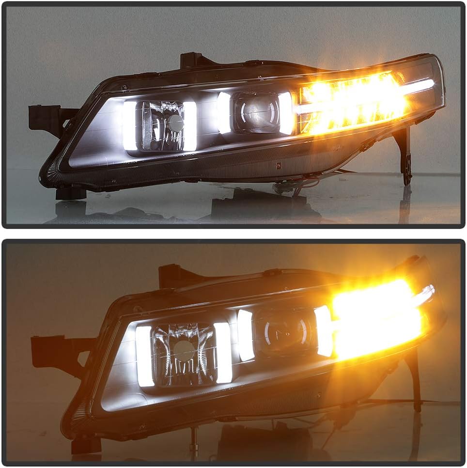 LED Signal DRL Tube Projector Headlights Headlamps Driver & Passenger Side C167881