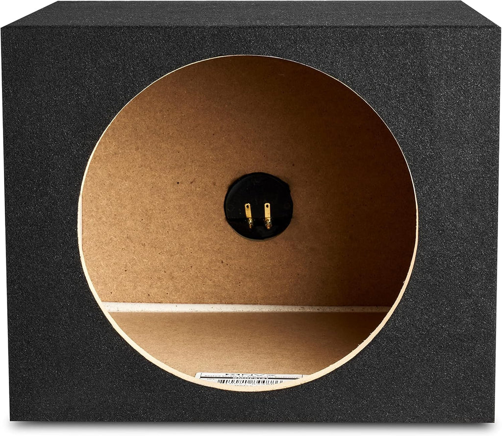 Single 12” Sealed MDF Black Carpeted Subwoofer Enclosure V559941
