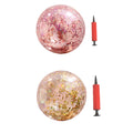 2pcs Glitter Sequin Beach Balls Inflatable PVC Ball Toys with Pumps I9889