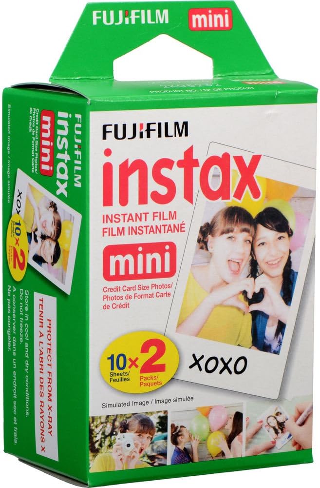 Instax Mini 40 Instant Film Camera (Black) Bundle with 20 Instax Mini Instant Film Shots + Padded Carrying Bag + 4 Rechargeable Batteries + Deluxe Cleaning Kit P571