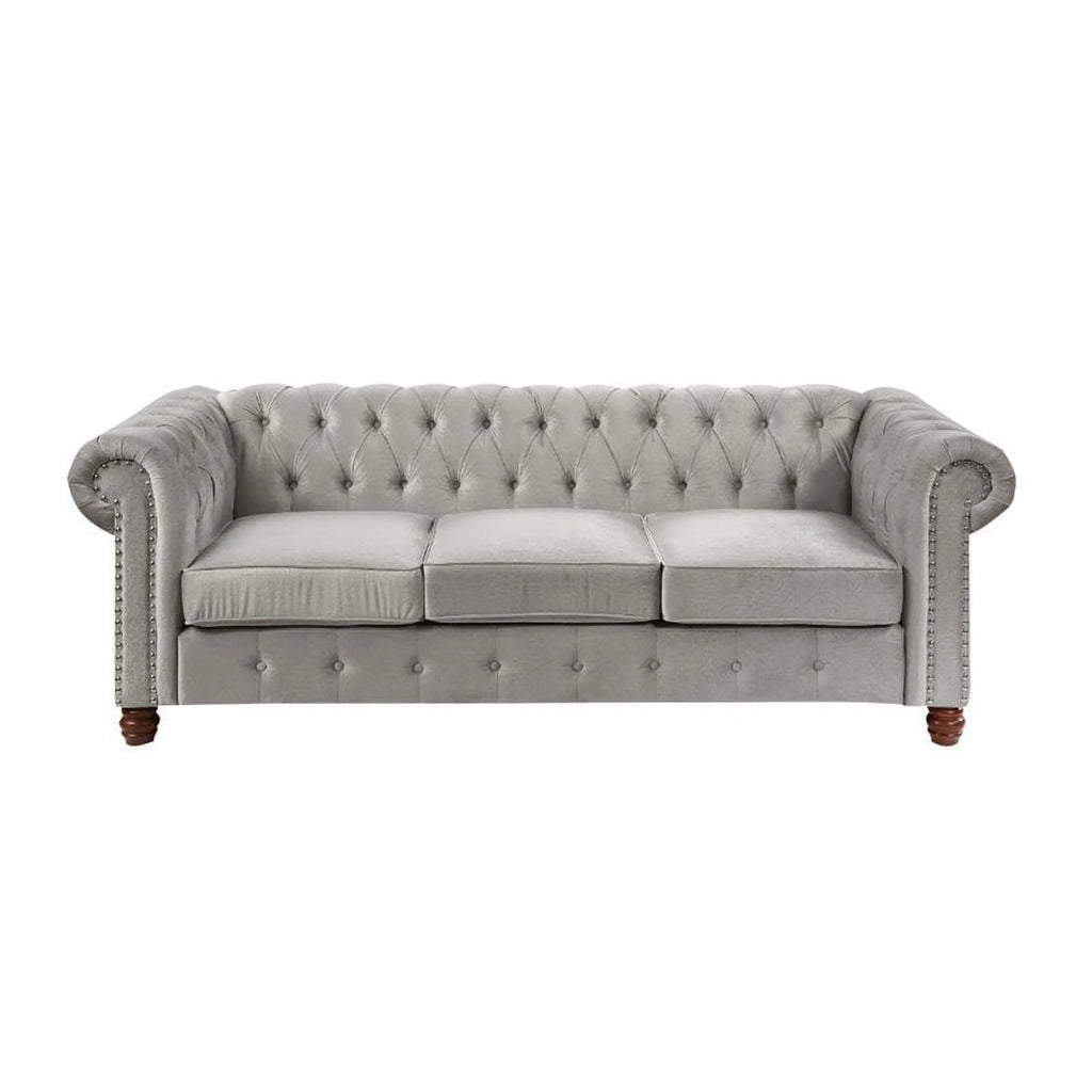 Gray Velvet Chesterfield Sofa G933