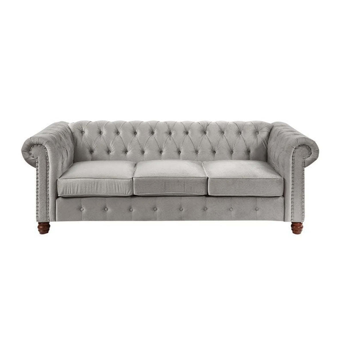 Gray Velvet Chesterfield Sofa G933