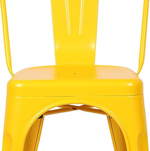 Yellow Metal Stackable Dining Chair (Set of 4) C853