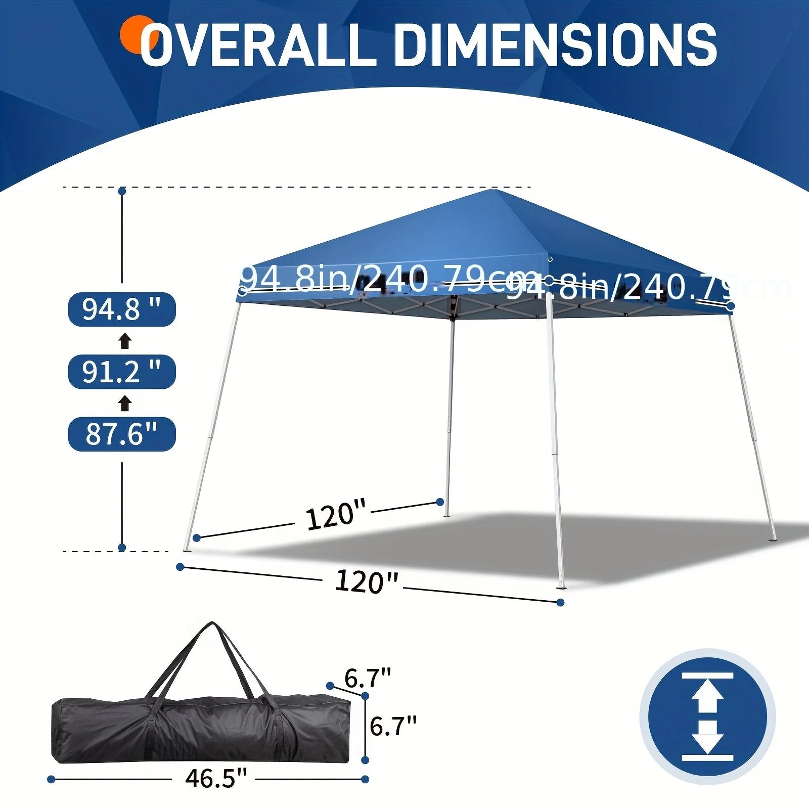 Blue/White Portable Waterproof Folding Tent R98746