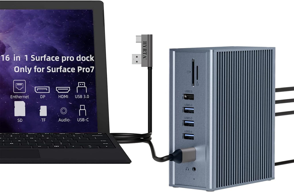 16 in 1 USB C Docking Station Quadruple Monitor with 4K 2HDMI, DP, USB-C 3.0, PD, RJ45, 6USB Ports, SD/TF, Audio S669