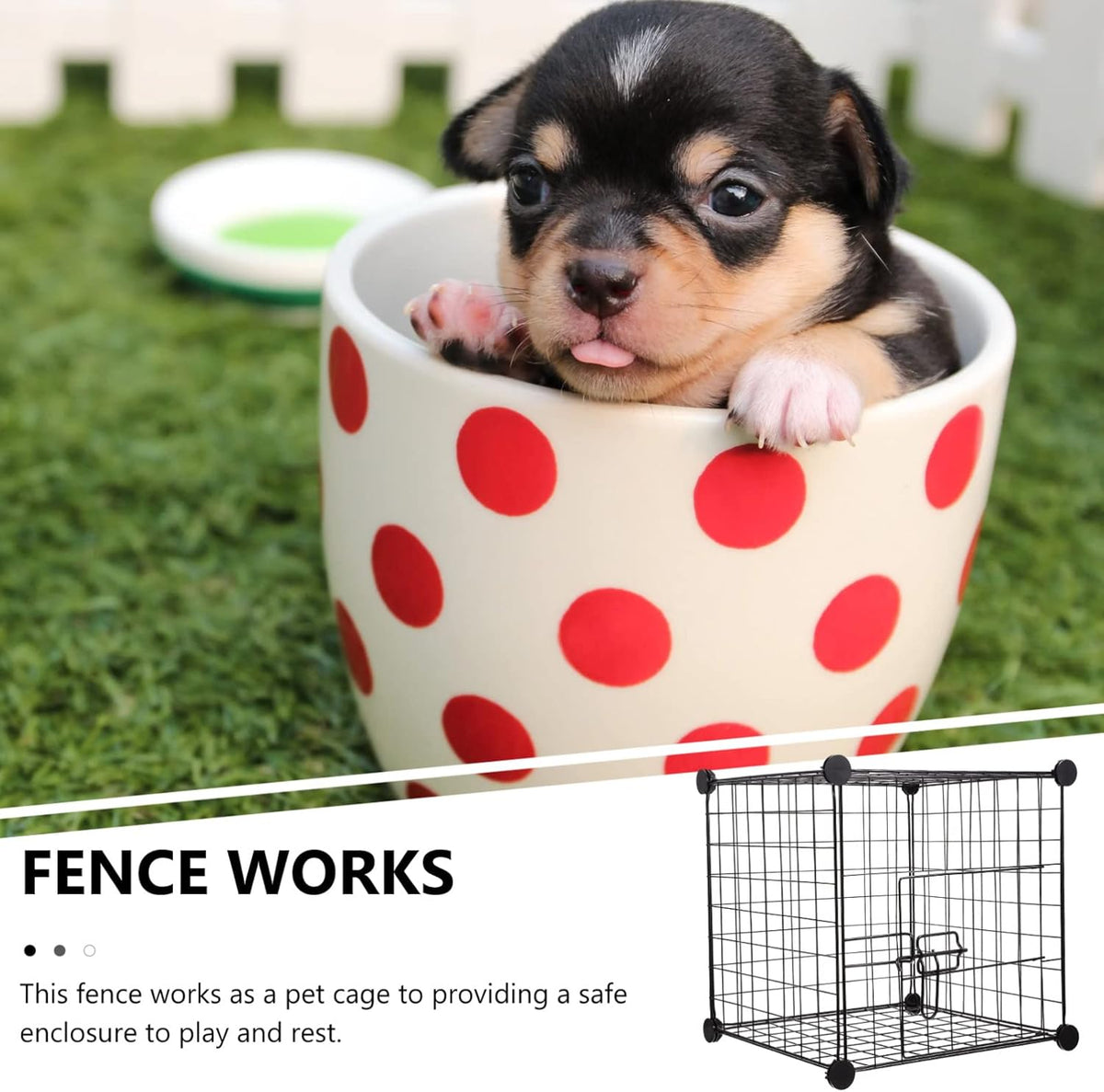 Black Foldable Metal Pet Exercise Playpen I3527