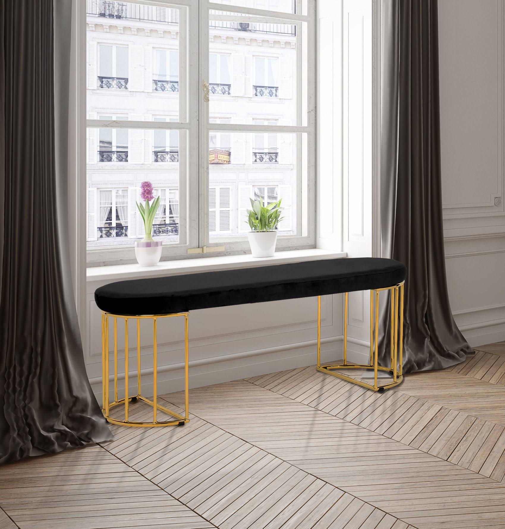 Black Velvet Bench M13956