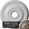 18 1/8x22OD x 3 3/4x22ID x 1 1/8x22P Hand-Painted Warm Silver Ceiling Medallion M15782