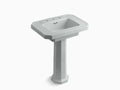 Pedestal Bathroom Sink with 8 In. Widespread Faucet Holes, Ice Grey O6074