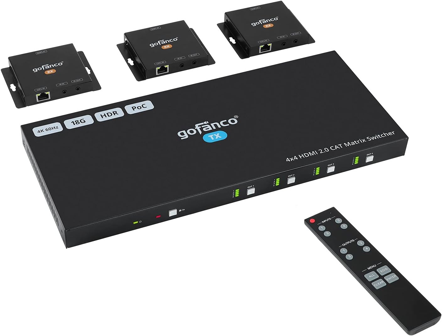 1x4 HDMI Extender Splitter 1080p Over Cat5e/Cat6/Cat7 with HDMI Loopout W70227