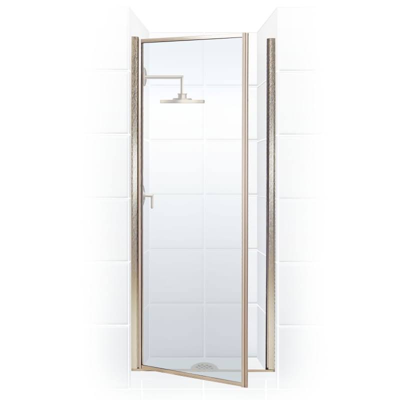 Framed Hinge Shower Door with Clear Glass Brushed Nickel X91676