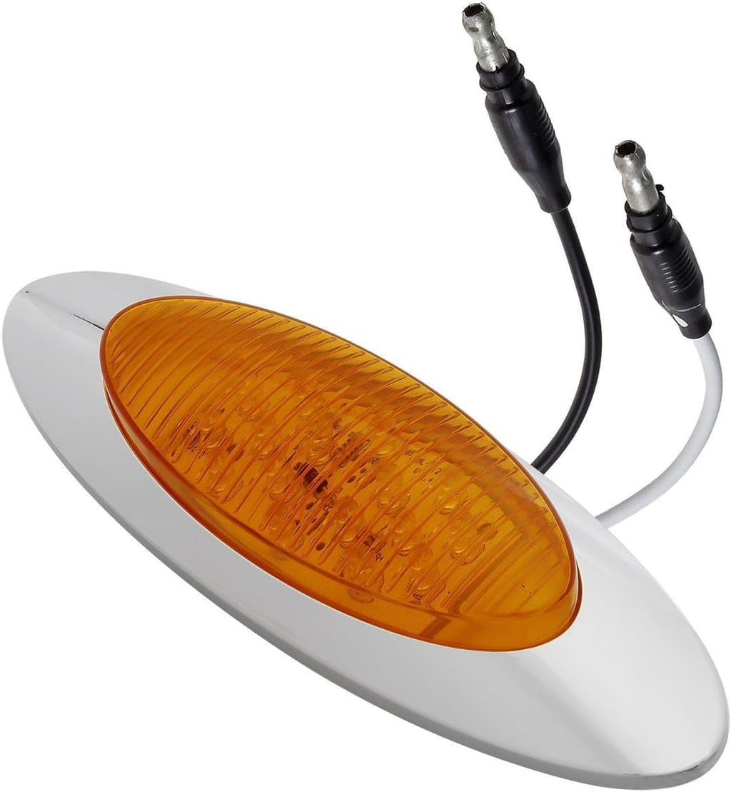 10Pcs 6-1/2inch Amber Clearance Marker Light with Bullet Terminal W12100