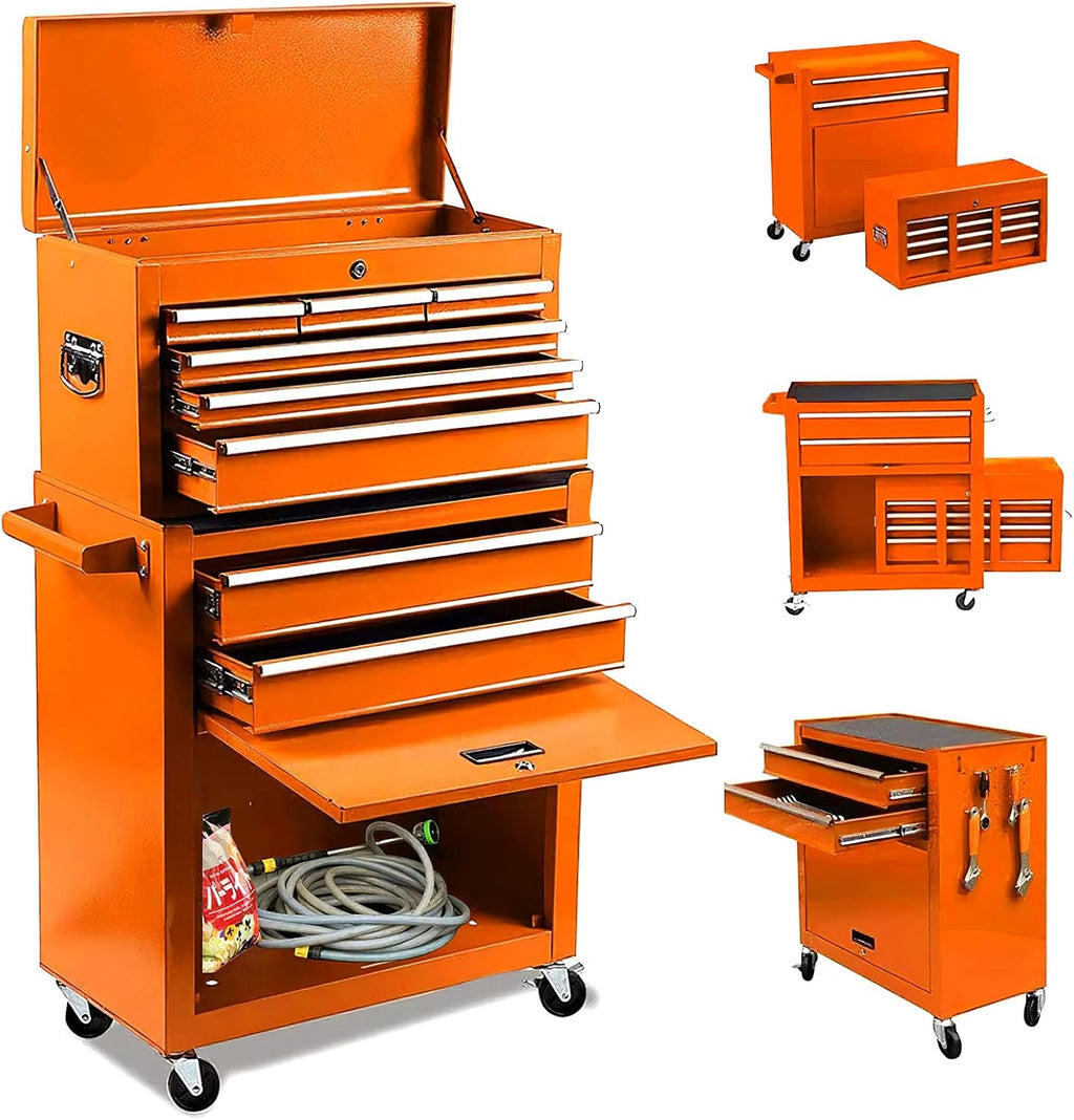 Black 8-Drawer Rolling Tool Chest with Lock A537