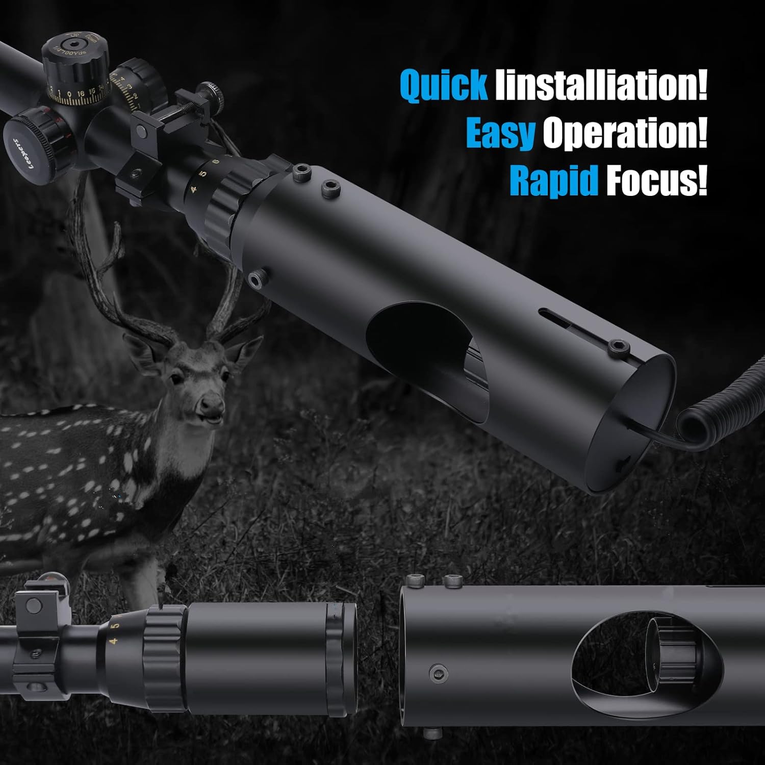 Digital Night Vision Scope with IR Flashlight and 5'' Screen R441039