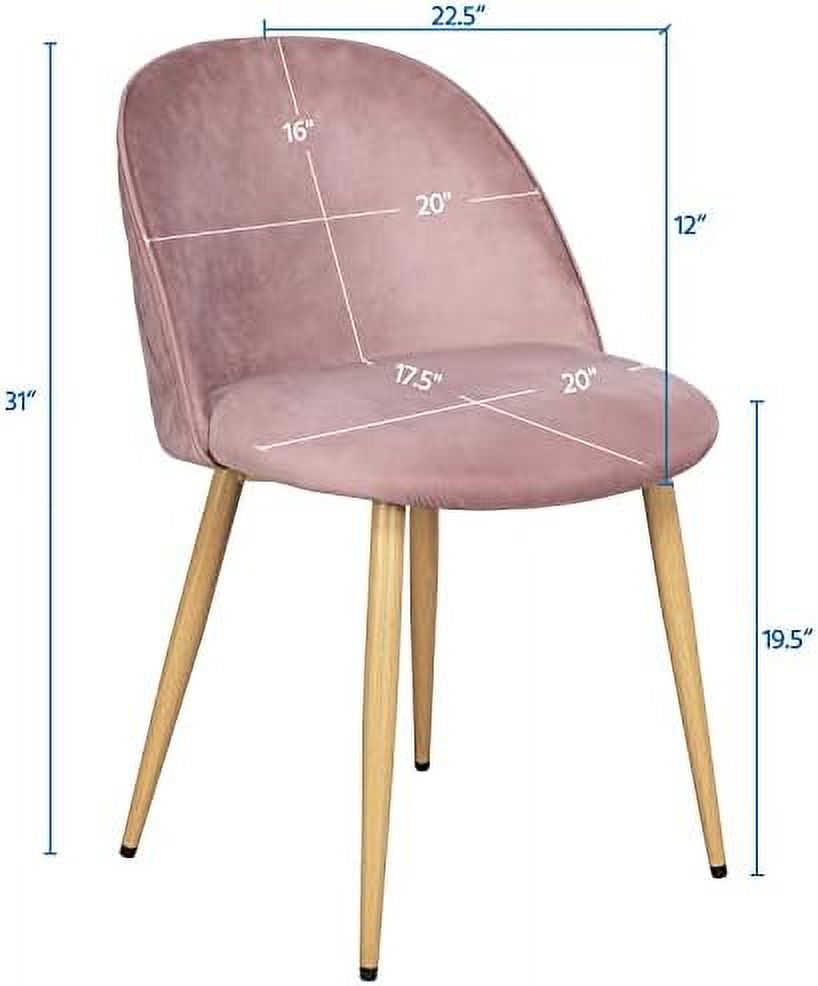 Pink Velvet Accent Chairs Set of 2 Z586