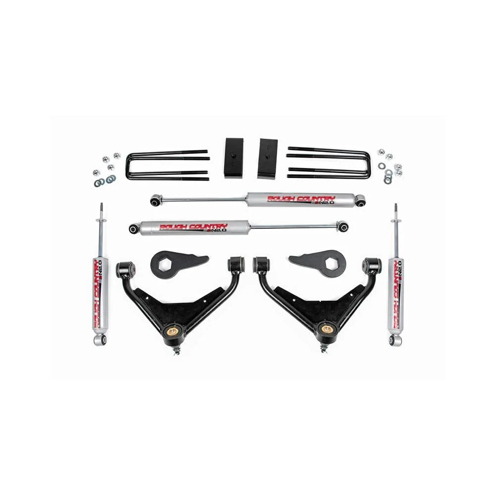 Rough Country 3-Inch No-Cut Suspension Lift Kit w/ Upper Control Arms J49450