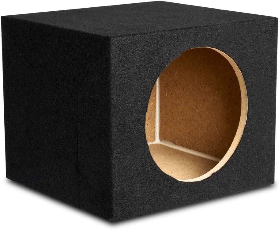 Single 12” Sealed MDF Black Carpeted Subwoofer Enclosure V559941