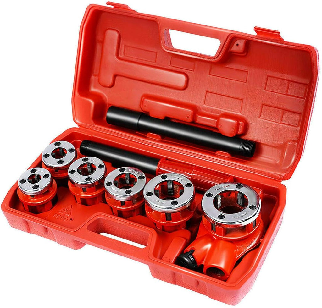 Ratchet Pipe Threader Kit Set with 6 Dies and Storage Case Pack of 2 R1472