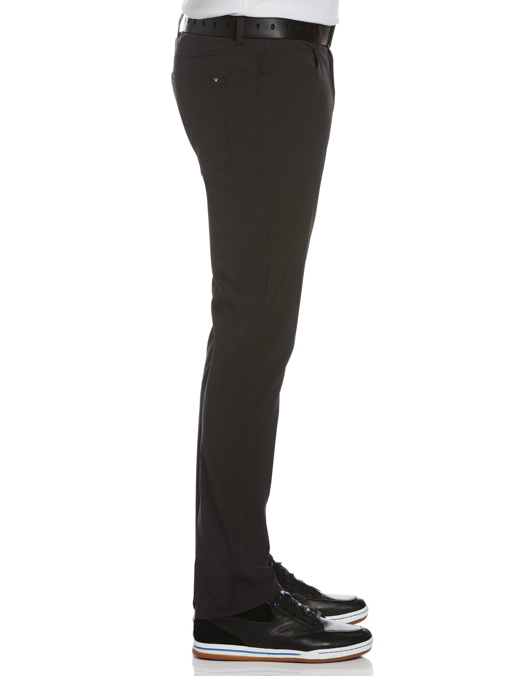Black Heather Cotton Polyester Elastane 5-Pocket Pant K699593