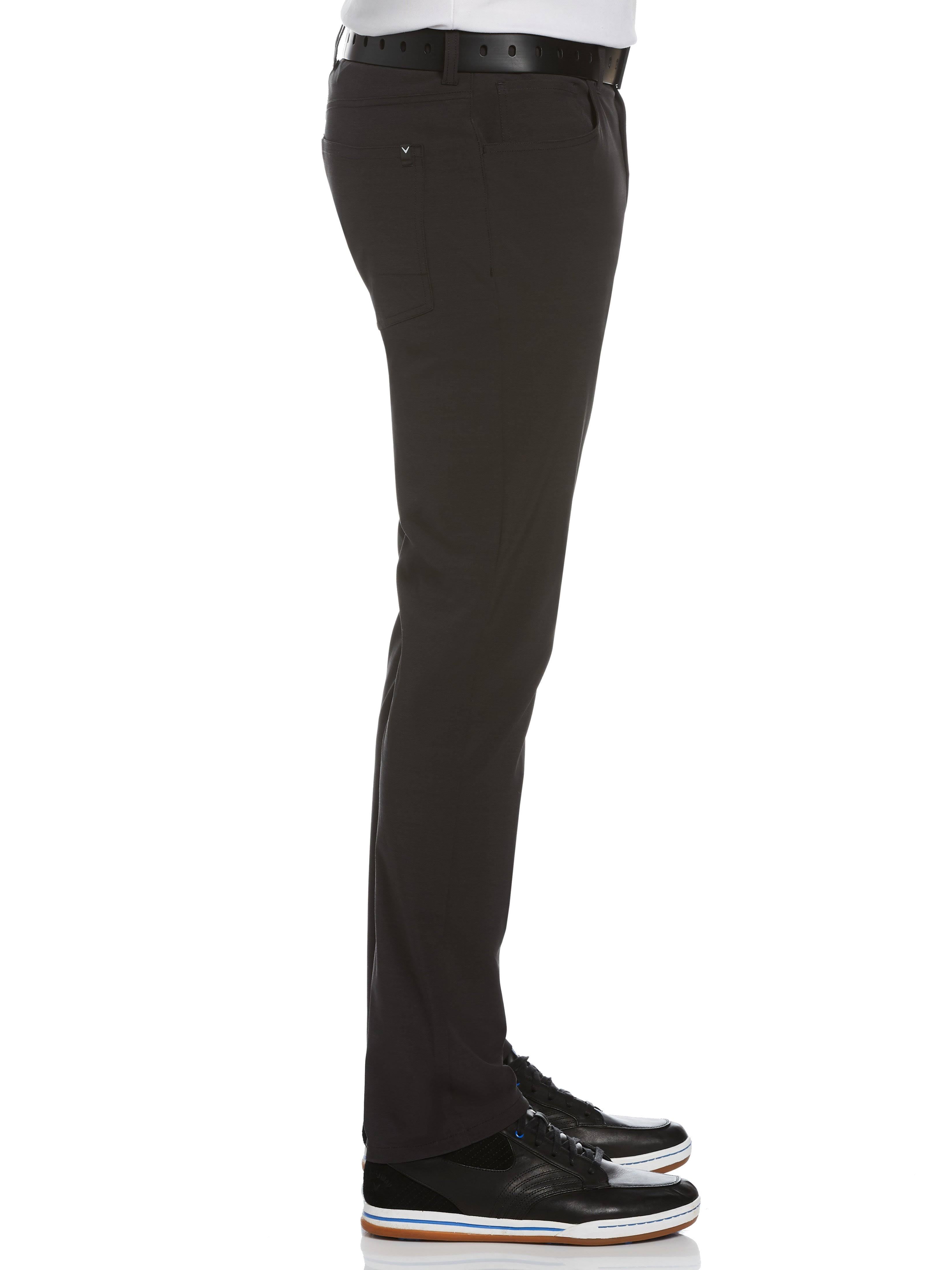 Black Heather Cotton Polyester Elastane 5-Pocket Pant K699593