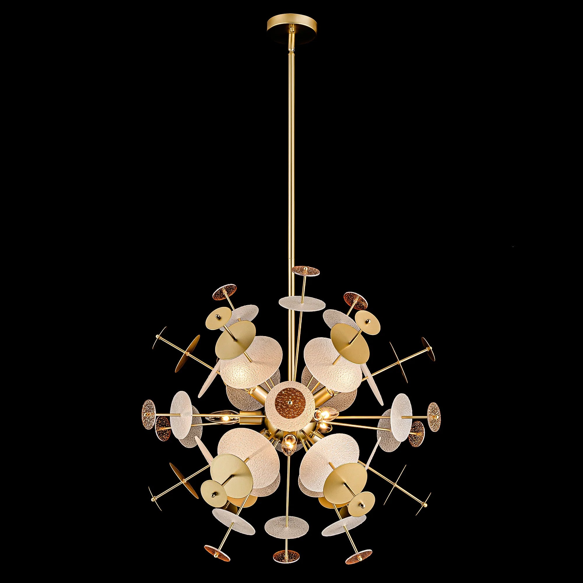 9-Light Linear Starburst Textured Glass Chandelier G905