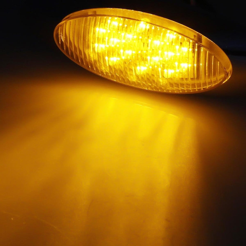 10Pcs 6-1/2inch Amber Clearance Marker Light with Bullet Terminal W12100