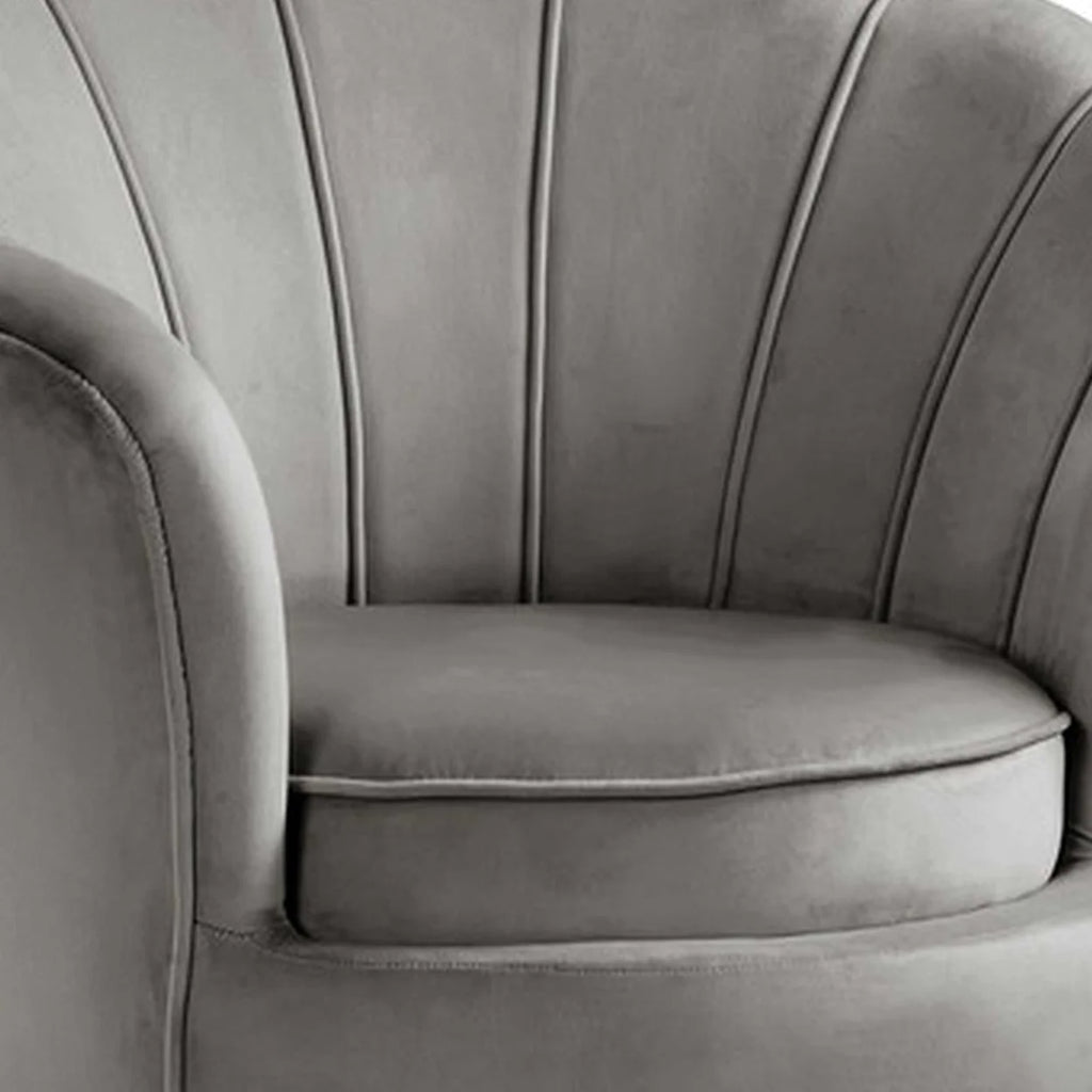 Gray Velvet Accent Chair Q4393