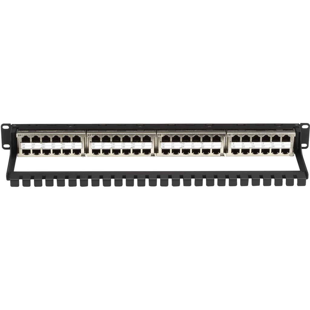Black 48 Port CAT 6 Steel Patch Panel C966849