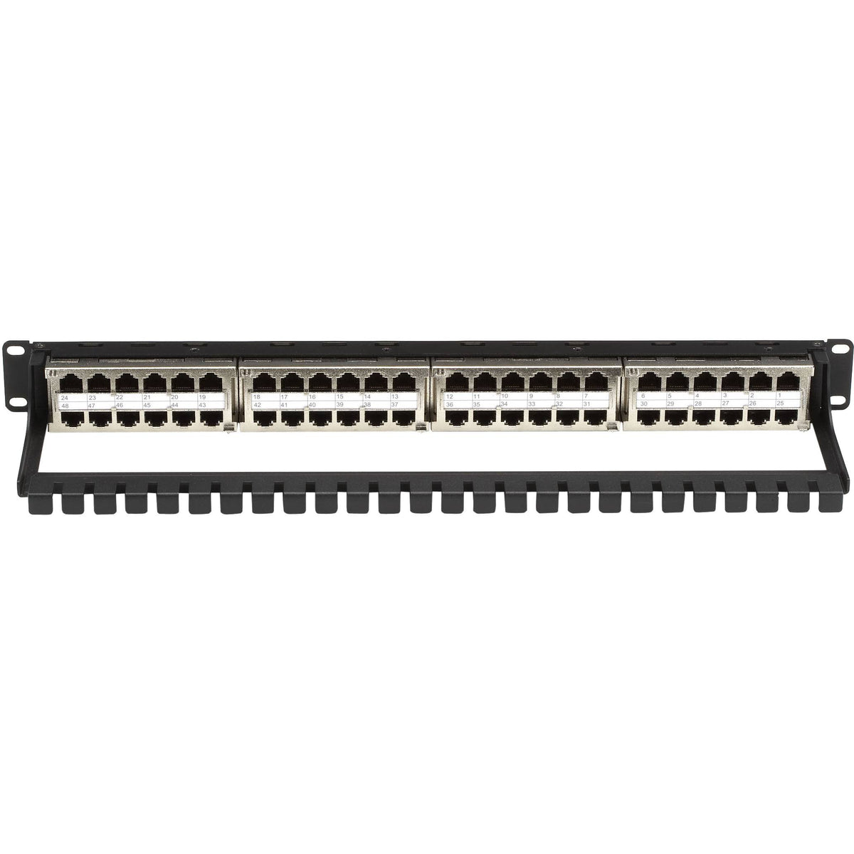 Black 48 Port CAT 6 Steel Patch Panel C966849