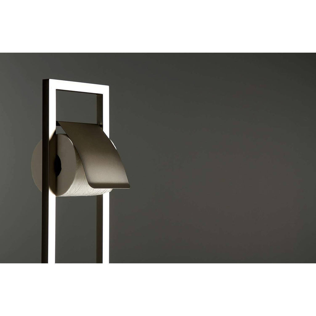 Polished Chrome Pedestal Toilet Paper Holder with Toilet Brush Holder F72429