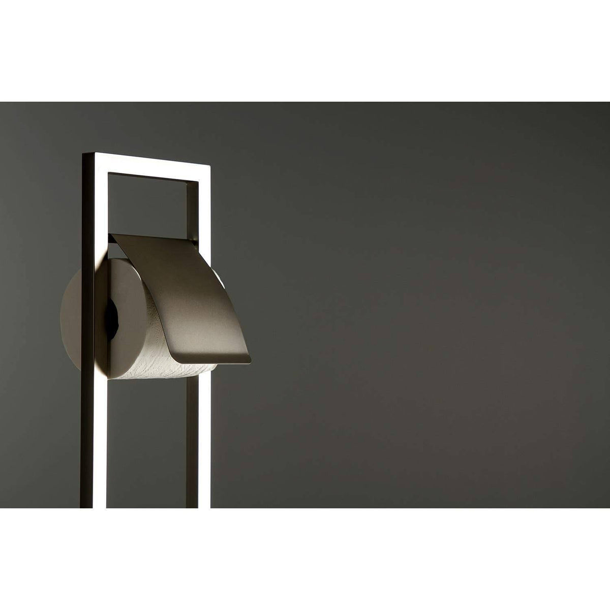 Polished Chrome Pedestal Toilet Paper Holder with Toilet Brush Holder F72429