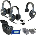 UL5S Ultralite Full Duplex Wireless Headset Communication for 5 Users - 5 Single Ear Headsets with Solid Signal Cleaning Wipes Bundle W53785