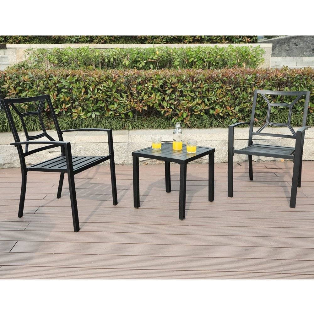 2pc Patio Stackable Metal Deck Chairs U972