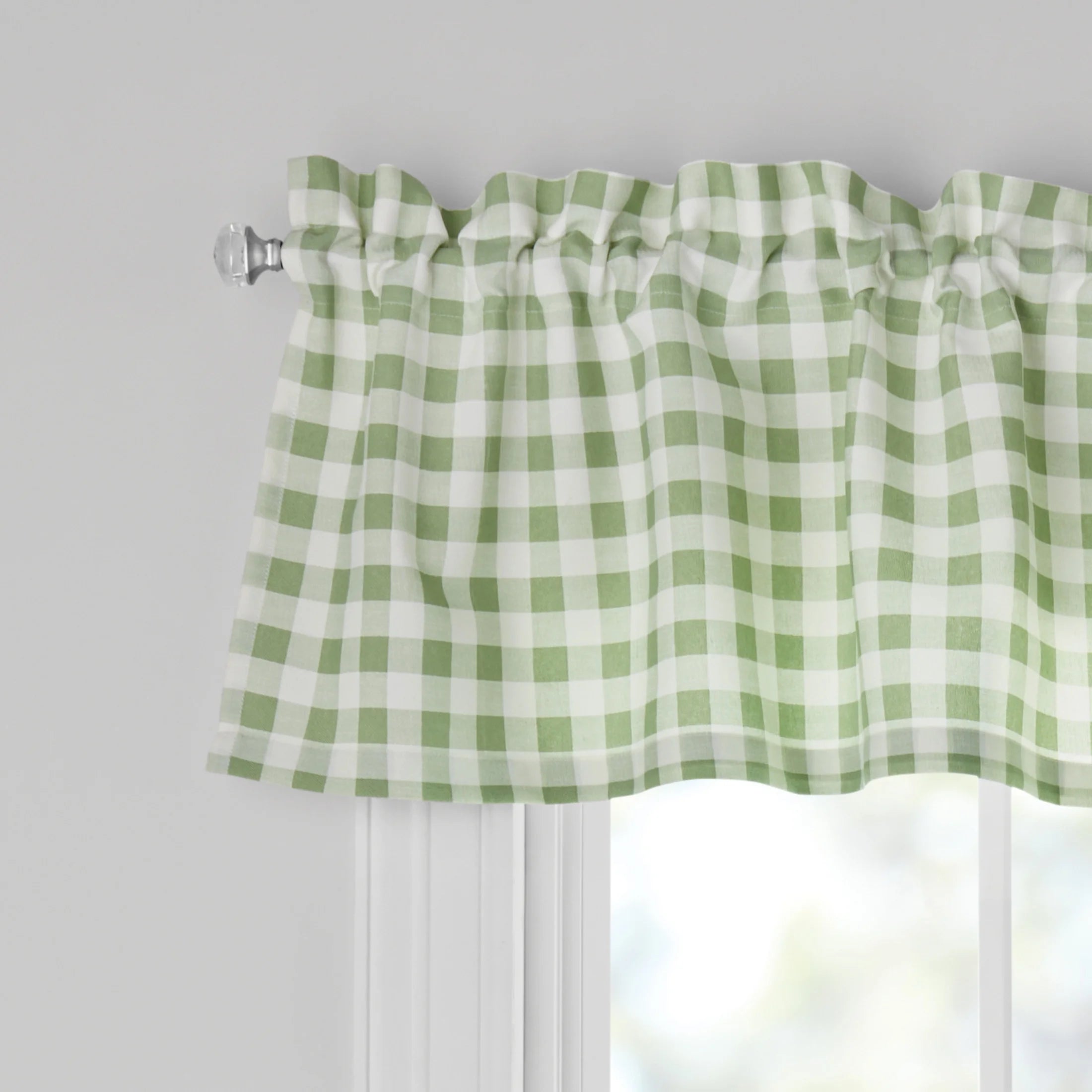 3-Piece Tiers and Valance Set, Recycled Polyester, Sage I945