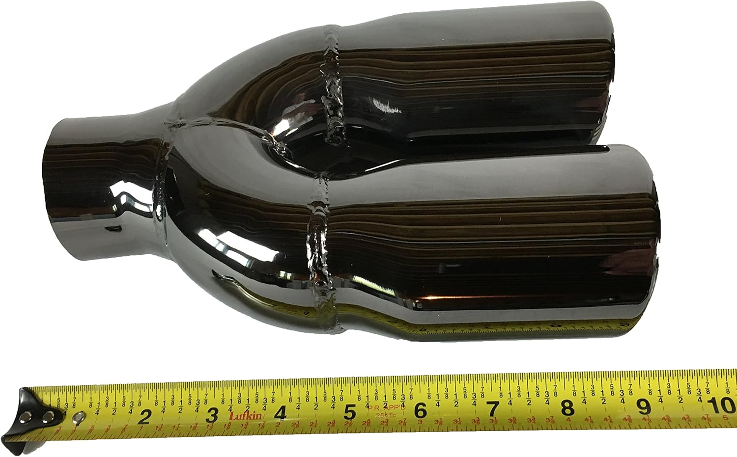 Dual Oval Slant Stainless Black Chrome Exhaust Tip Pack of 2 B98014