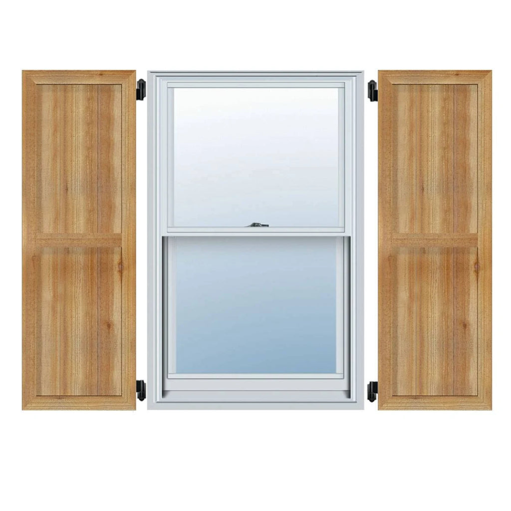 Framed Board-n-Batten Shutters, Rough Sawn Western Red Cedar (Per Pair) R888576