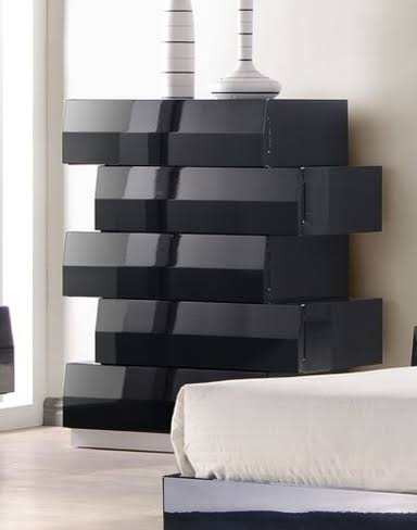 5pc Bedroom Set Black Lacquer T897