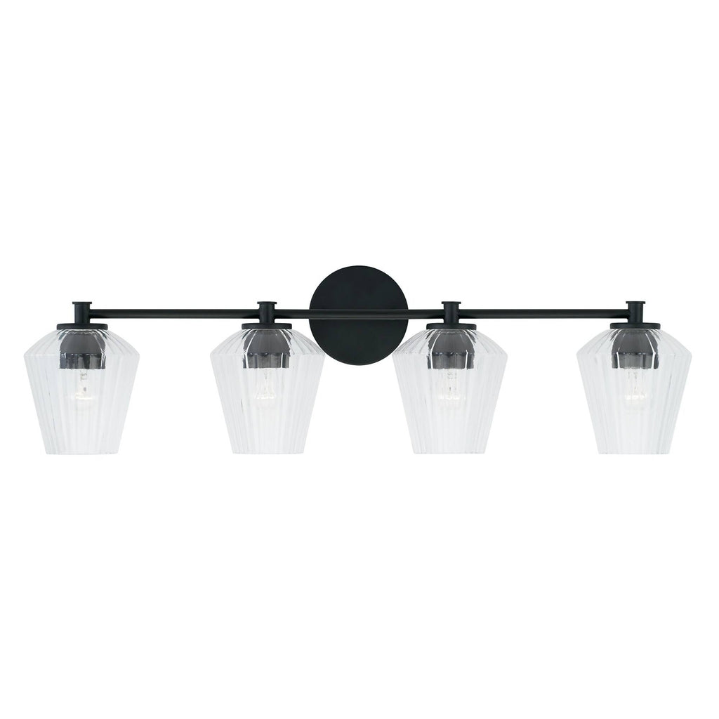 Matte Black 4 Light Bath Vanity K4117