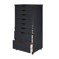 6+2 Drawer Wide Roll Cart - Black J858