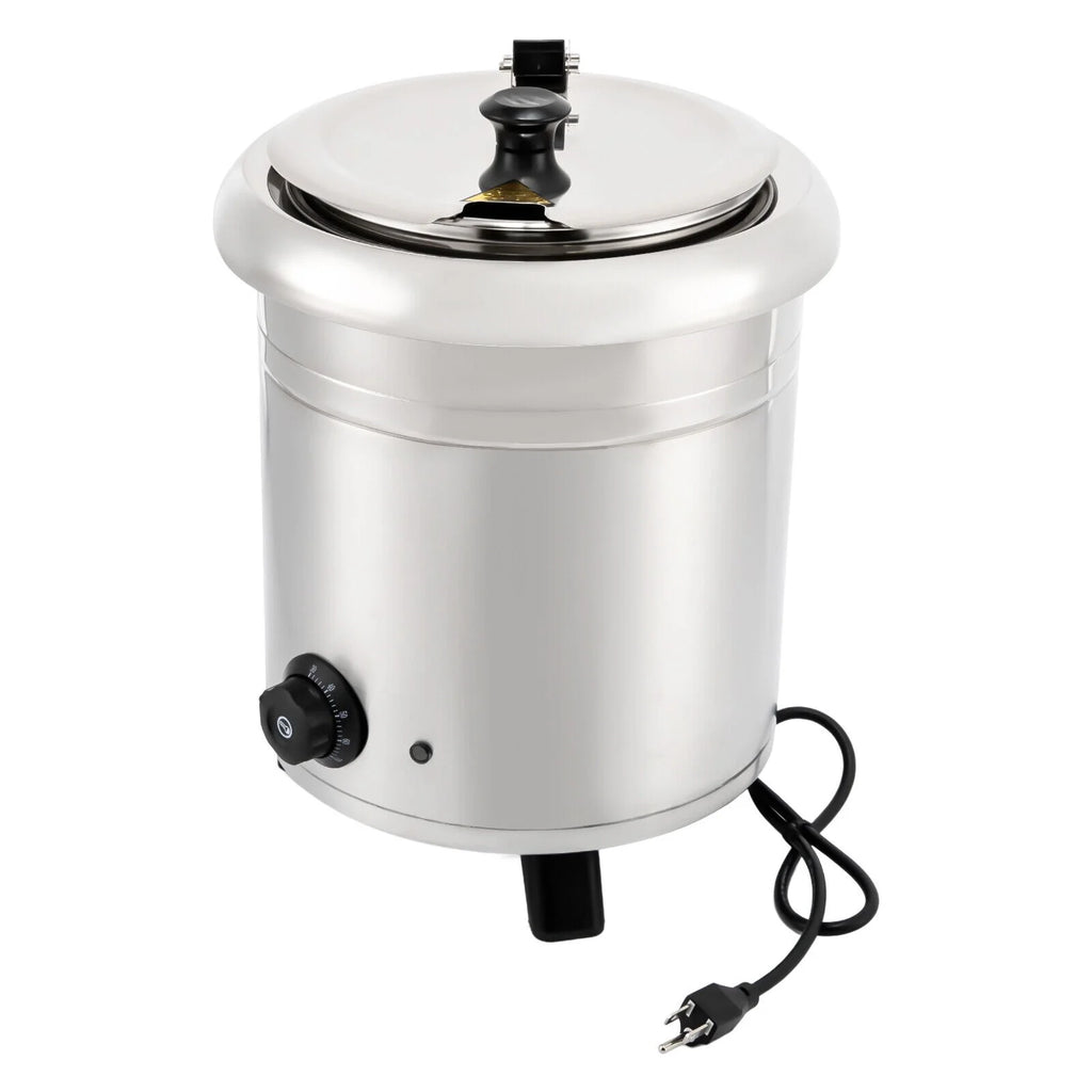 10L 400W Commercial Electric Soup Warmer Pot Stainless Steel Countertop Food Kettle with Lid N474091