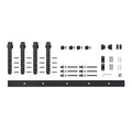 Solid Steel Double Barn Door Hardware Kit Black 48 in. Track F6257