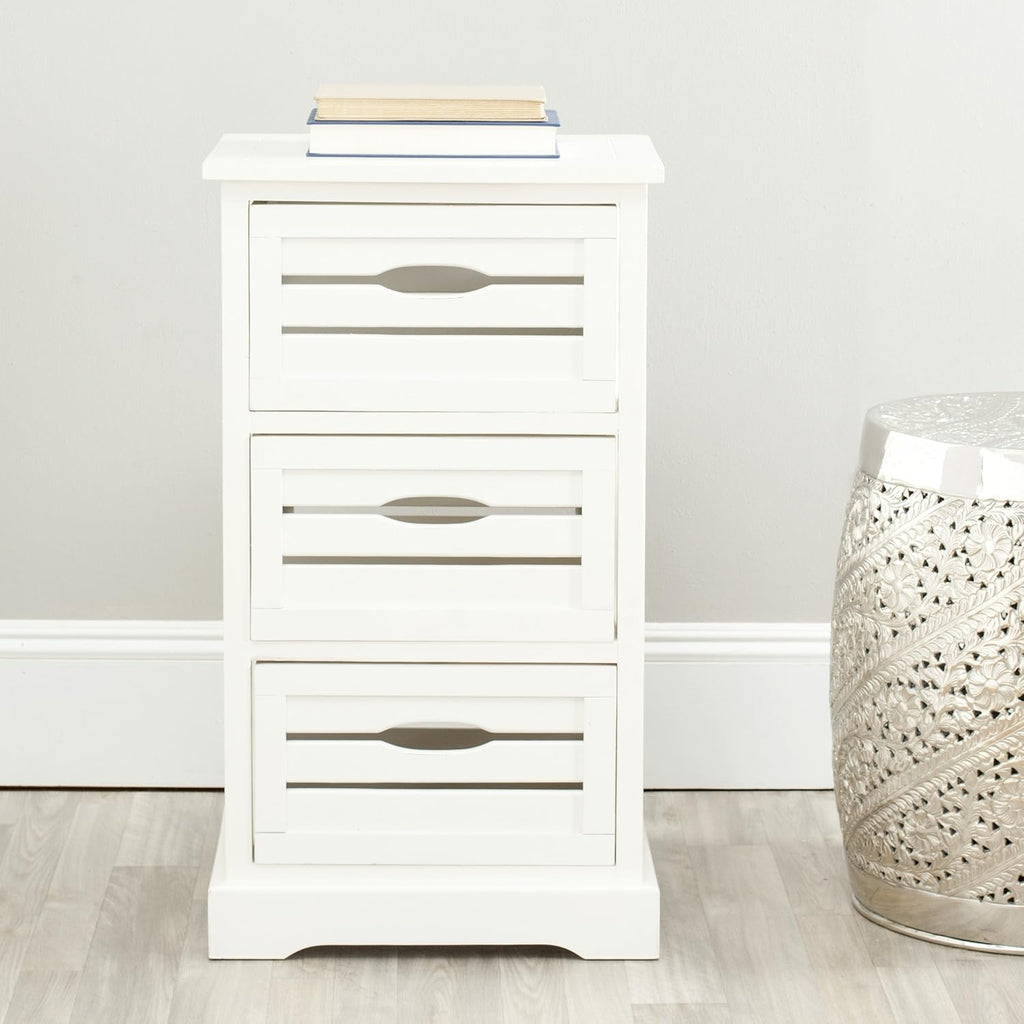 Cream 3-Drawer Distressed Cabinet S489537